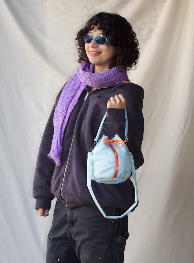 Mini Bucket Bag Quilted Light Blue